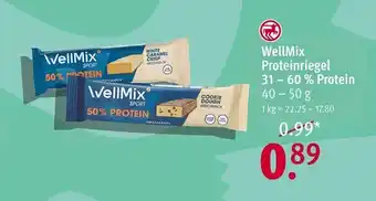 Rossmann WellMix Proteinriegel 31-60% Protein 40 - 50 g Angebot