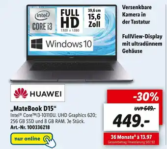 Lidl Huawei „matebook d15“ Angebot