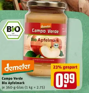 REWE Campo verde demeter bio apfelmark Angebot