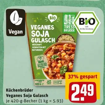 REWE Küchenbrüder veganes soja gulasch Angebot