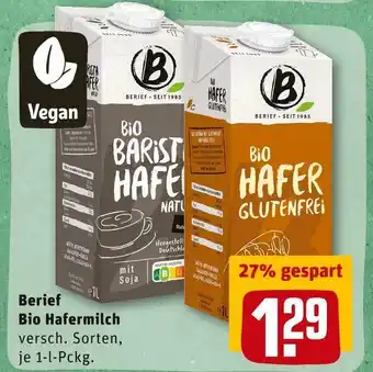 REWE Berief bio hafermilch Angebot