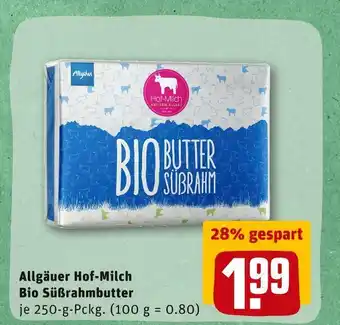 REWE Allgäuer hof-milch bio süßrahmbutter Angebot