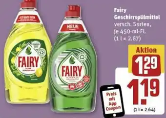 REWE Fairy Geschirrspülmittel 450 ml Fl. Angebot