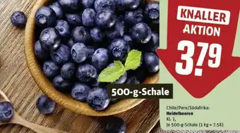 REWE Heidelbeeren 500 g Schale Angebot