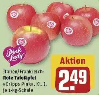 REWE Pink Lady Rote Tafeläpfel 1kg Schale Angebot