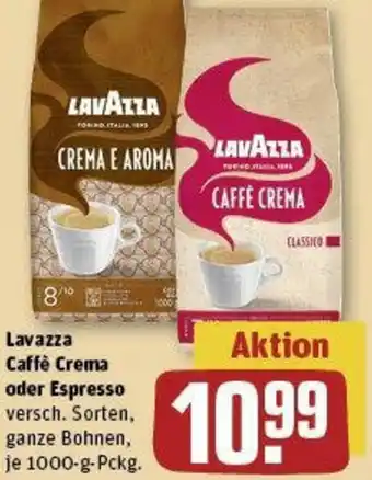 REWE Lavazza Caffè Crema oder Espresso 1000-g-Pckg. Angebot