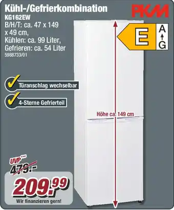 Poco PKM Kühl-/Gefrierkombination KG162EW Angebot