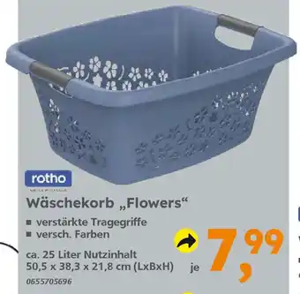 Globus Baumarkt rotho Wäschekorb ,,Flowers" 25L Angebot