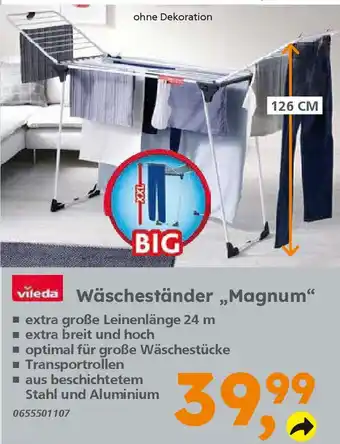 Globus Baumarkt vileda Wäscheständer „Magnum" Angebot