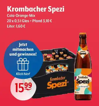 Getränke Hoffmann Krombacher Spezi Cola-Orange-Mix 20*500ml Angebot