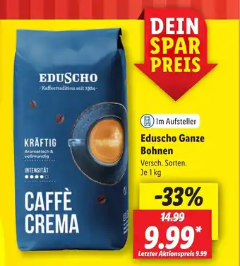 Lidl Eduscho Ganze Bohnen 1 kg Angebot
