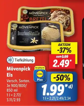 Lidl Mövenpick Eis 900/800/850 ml Angebot