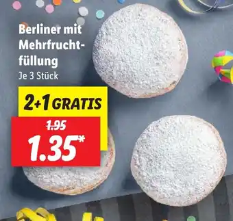 Lidl Berliner mit Mehrfrucht- füllung Angebot