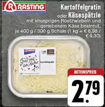 Edeka Kartoffelgratin oder Käsespätzle 400g/300 g Schale Angebot