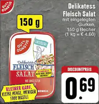 Edeka Delikatess Fleisch Salat 150 g Becher Angebot