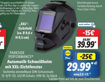 Lidl PARKSIDE PERFORMANCE Automatik-Schweißhelm mit XXL-Sichtfenster Angebot