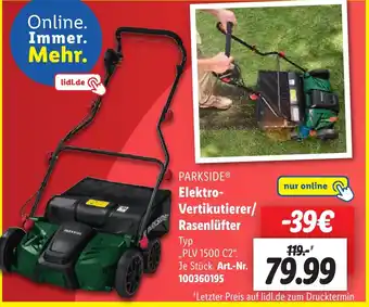 Lidl PARKSIDE Elektro-Vertikutierer/ Rasenlüfter Angebot