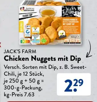 Aldi Süd JACK'S FARM Chicken Nuggets mit Dip 300g Angebot