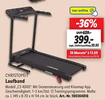 Lidl CHRISTOPEIT Laufband Angebot