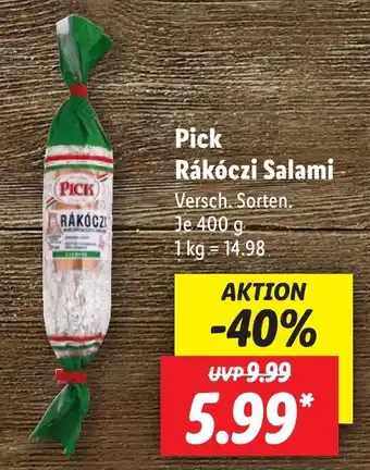 Lidl Pick Rákóczi Salami 400 g Angebot