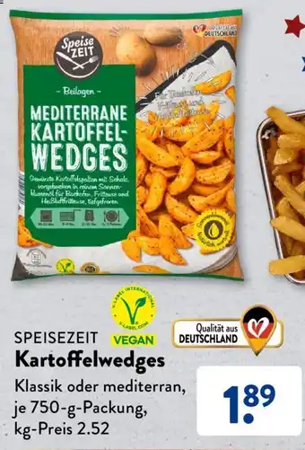 Aldi Süd Speise ZEIT Kartoffelwedges 750g Angebot