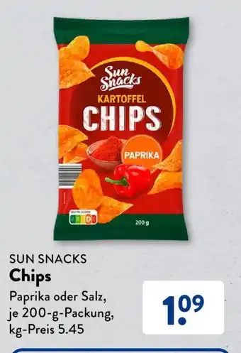 Aldi Süd SUN SNACKS Chips 200g Angebot