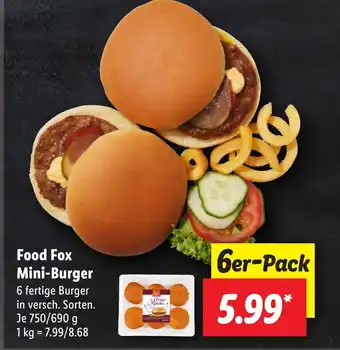 Lidl Food Fox Mini-Burger 750/690 g Angebot