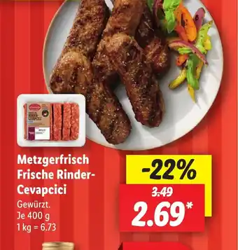 Lidl Metzgerfrisch Frische Rinder- Cevapcici 400 g Angebot