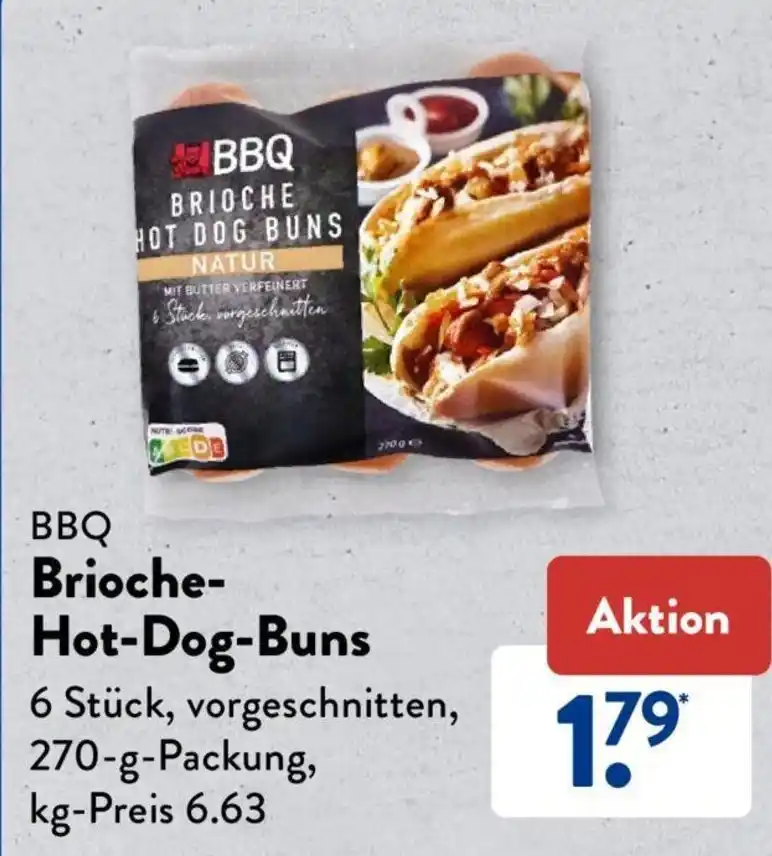 BBQ BriocheHotDogBuns 270g Angebot bei Aldi Süd