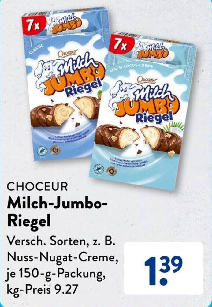 Choceur MilchJumbo Riegel 150g Angebot bei Aldi Süd