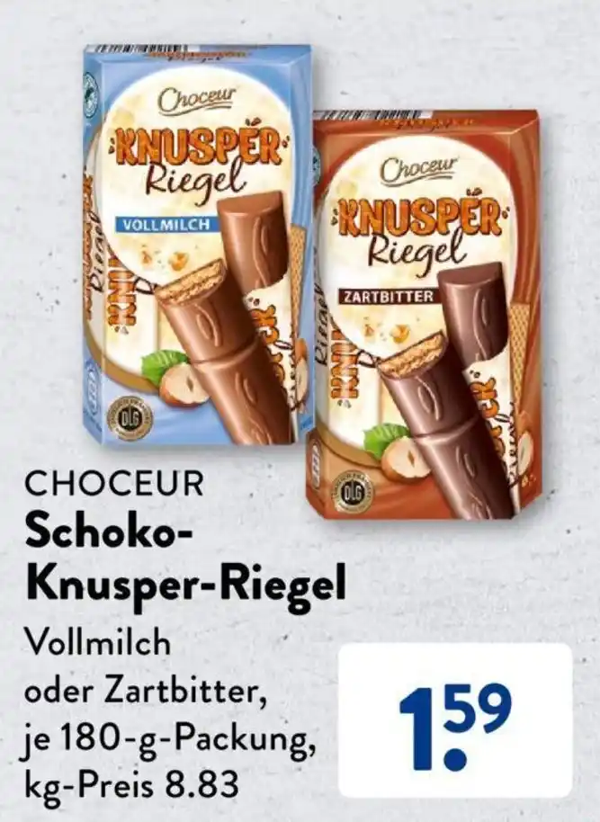 Choceur SchokoKnusperRiegel 180g Angebot bei Aldi Süd