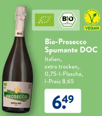 Aldi Süd Bio-Prosecco Spumante DOC 750ml Angebot