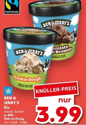 Kaufland BEN&JERRY'S Eis 400 - 465 ml Packg. Angebot