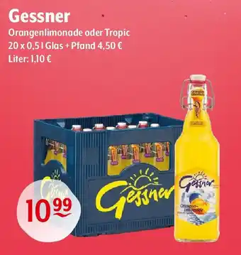 Getränke Hoffmann Gessner Orangenlimonade oder Tropic 20 x 0,5L Angebot