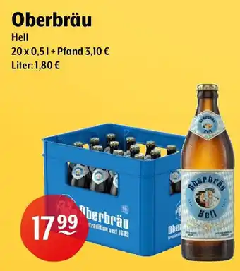 Getränke Hoffmann Oberbräu Hell 20*500ml Angebot