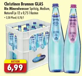 Lösch Depot Christinen Brunnen GLAS Bio Mineralwasser Spritzig, Medium, Naturell je 12 x 0,75 L Angebot