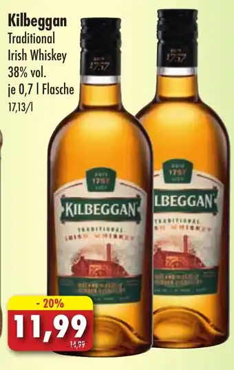 Lösch Depot Kilbeggan Traditional Irish Whiskey 38% vol. 700ml Angebot