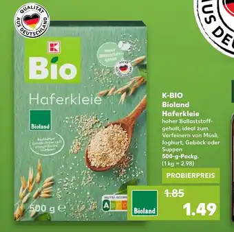 Kaufland K-BIO Bioland Haferkleie 500 g Packg. Angebot