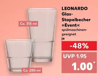Kaufland LEONARDO Glas- Stapelbecher >>Event< Angebot