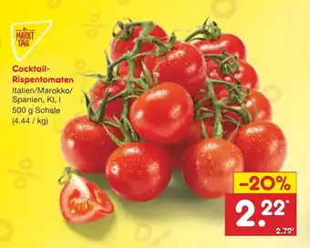 Netto Marken-Discount Cocktail-Rispentomaten 500 g Schale Angebot