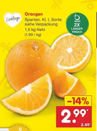 Netto Marken-Discount Orangen 1,5 kg Netz Angebot