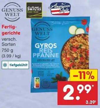 Netto Marken-Discount GENUSS WELT Fertig- gerichte 750 g Angebot