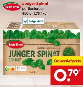 Netto Marken-Discount Beste Ernte Junger Spinat 450 g Angebot