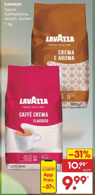 Netto Marken-Discount Lavazza Ganze 1 kg Angebot