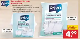 Netto Marken-Discount Priva Raumentfeuchter oder Nachfüllpack Angebot