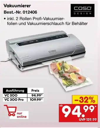 Netto Marken-Discount Vakuumierer caso DESIGN Angebot