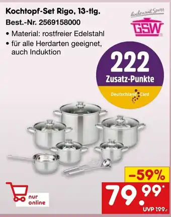 Netto Marken-Discount Kochtopf-Set Rigo, 13-tlg. Angebot