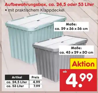 Netto Marken-Discount Aufbewahrungsbox, ca. 24,5 oder 53 Liter Angebot