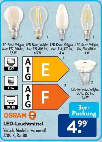 Aldi Süd OSRAM LED-Leuchtmittel 3er-Packung Angebot