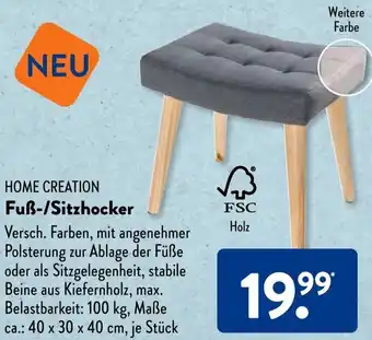 Aldi Süd HOME CREATION Fuß-/Sitzhocker Angebot